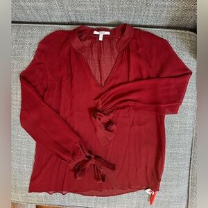 Derek Lam 10 Crosby Silk Chiffon Flowy Blouse.